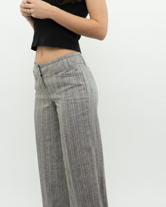 Vintage x Deadstock Grey Metallic Striped Linen Pant (XS, S)