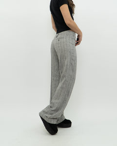 Vintage x Deadstock Grey Metallic Striped Linen Pant (XS, S)