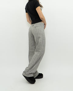 Vintage x Deadstock Grey Metallic Striped Linen Pant (XS, S)