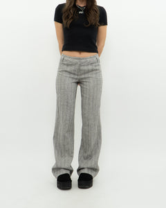 Vintage x Deadstock Grey Metallic Striped Linen Pant (XS, S)