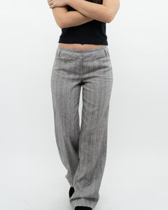 Vintage x Deadstock Grey Metallic Striped Linen Pant (XS, S)