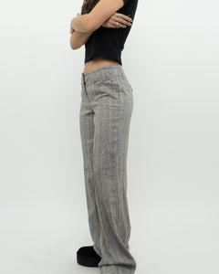 Vintage x Deadstock Grey Metallic Striped Linen Pant (XS, S)