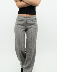 Vintage x Deadstock Grey Metallic Striped Linen Pant (XS, S)