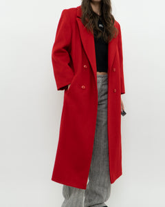 Vintage x Made in Canada x Heavy Red Wool Trench (XS-M)