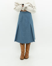 Load image into Gallery viewer, Vintage x Baby Blue Wool Midi Skirt (XS)