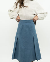 Load image into Gallery viewer, Vintage x Baby Blue Wool Midi Skirt (XS)