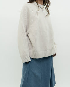 Modern x Cream Ribbed Chunky Knit Sweater (XS-M)