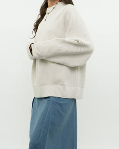 Modern x Cream Ribbed Chunky Knit Sweater (XS-M)