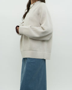 Modern x Cream Ribbed Chunky Knit Sweater (XS-M)