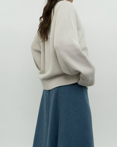 Modern x Cream Ribbed Chunky Knit Sweater (XS-M)