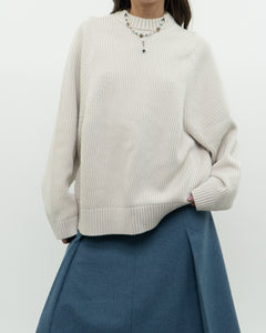 Modern x Cream Ribbed Chunky Knit Sweater (XS-M)