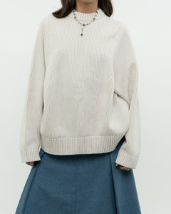 Modern x Cream Ribbed Chunky Knit Sweater (XS-M)