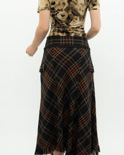 Load image into Gallery viewer, Vintage x Black Plaid Detailed Midi Skirt  (S, M)