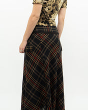 Load image into Gallery viewer, Vintage x Black Plaid Detailed Midi Skirt  (S, M)