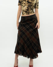 Load image into Gallery viewer, Vintage x Black Plaid Detailed Midi Skirt  (S, M)