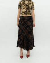 Load image into Gallery viewer, Vintage x Black Plaid Detailed Midi Skirt  (S, M)