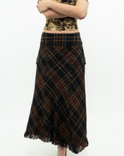 Load image into Gallery viewer, Vintage x Black Plaid Detailed Midi Skirt  (S, M)