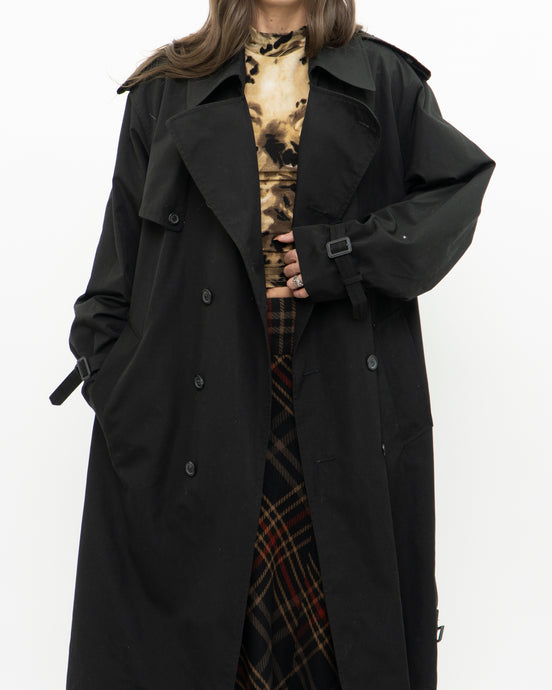 Vintage x MOORE’S Cotton Black Lined Trench (S-L)