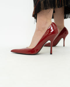 Vintage x Deadstock x Red Patent Leather Stilettos (7, 7.5)