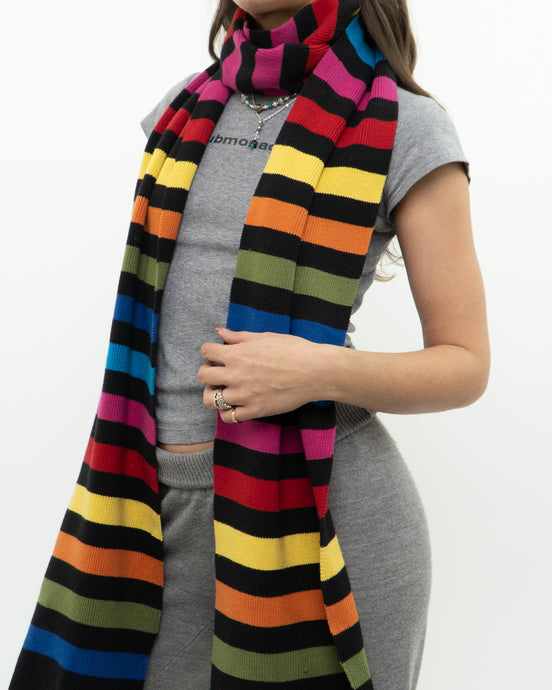 Vintage Rainbow Knit Scarf