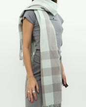 Load image into Gallery viewer, Modern x Light Blue &amp; Grey Plaid Cashmere-feel Scarf