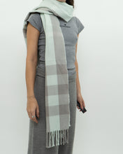 Load image into Gallery viewer, Modern x Light Blue &amp; Grey Plaid Cashmere-feel Scarf