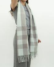 Load image into Gallery viewer, Modern x Light Blue &amp; Grey Plaid Cashmere-feel Scarf