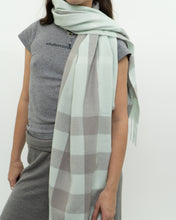 Load image into Gallery viewer, Modern x Light Blue &amp; Grey Plaid Cashmere-feel Scarf