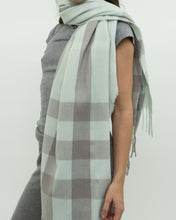 Load image into Gallery viewer, Modern x Light Blue &amp; Grey Plaid Cashmere-feel Scarf