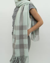 Load image into Gallery viewer, Modern x Light Blue &amp; Grey Plaid Cashmere-feel Scarf