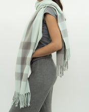 Load image into Gallery viewer, Modern x Light Blue &amp; Grey Plaid Cashmere-feel Scarf