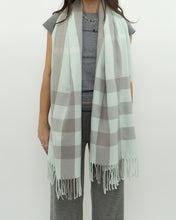 Load image into Gallery viewer, Modern x Light Blue &amp; Grey Plaid Cashmere-feel Scarf