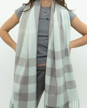 Load image into Gallery viewer, Modern x Light Blue &amp; Grey Plaid Cashmere-feel Scarf