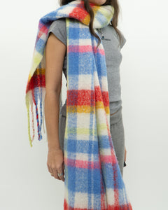 Modern x Ultra Soft Blue Plaid Oversized Scarf