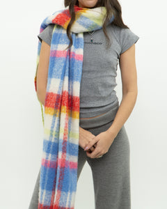 Modern x Ultra Soft Blue Plaid Oversized Scarf