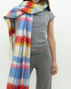 Modern x Ultra Soft Blue Plaid Oversized Scarf