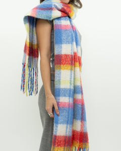 Modern x Ultra Soft Blue Plaid Oversized Scarf