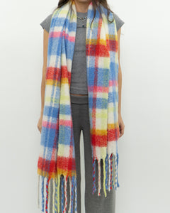 Modern x Ultra Soft Blue Plaid Oversized Scarf