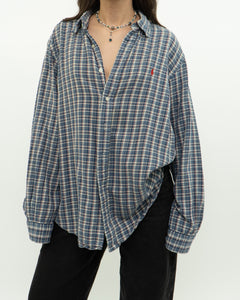 Vintage x RALPH LAUREN Blue Plaid Soft Button Up (XS-L)