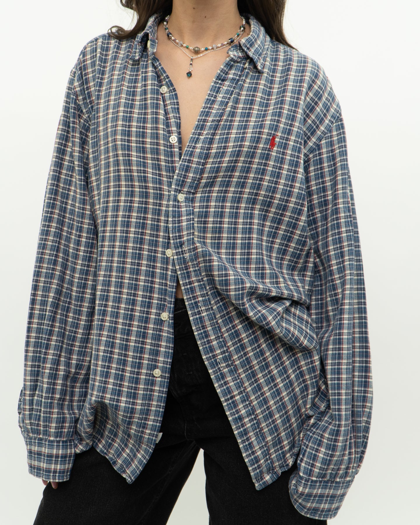 Vintage x RALPH LAUREN Blue Plaid Soft Button Up (XS-L)