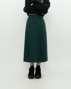 Vintage x Made in Canada x Forest Green Pleated Skirt (S, M)