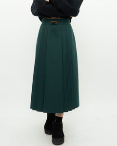 Vintage x Made in Canada x Forest Green Pleated Skirt (S, M)