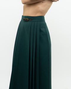 Vintage x Made in Canada x Forest Green Pleated Skirt (S, M)