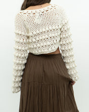 Load image into Gallery viewer, Vintage x Cotton-blend Cream Knit Cropped Cardigan (XS, S)