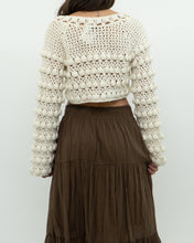 Load image into Gallery viewer, Vintage x Cotton-blend Cream Knit Cropped Cardigan (XS, S)