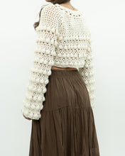 Load image into Gallery viewer, Vintage x Cotton-blend Cream Knit Cropped Cardigan (XS, S)