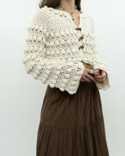 Load image into Gallery viewer, Vintage x Cotton-blend Cream Knit Cropped Cardigan (XS, S)