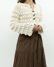 Load image into Gallery viewer, Vintage x Cotton-blend Cream Knit Cropped Cardigan (XS, S)