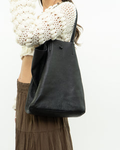 Vintage x Pebble Leather Black Shoulder Bag