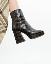 Load image into Gallery viewer, SHULTZ x Brown Croc Chunky Platform Boots  (7.5)